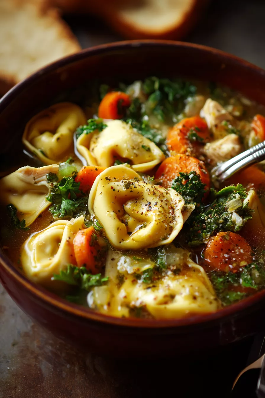 CHICKEN TORTELLINI SOUP
