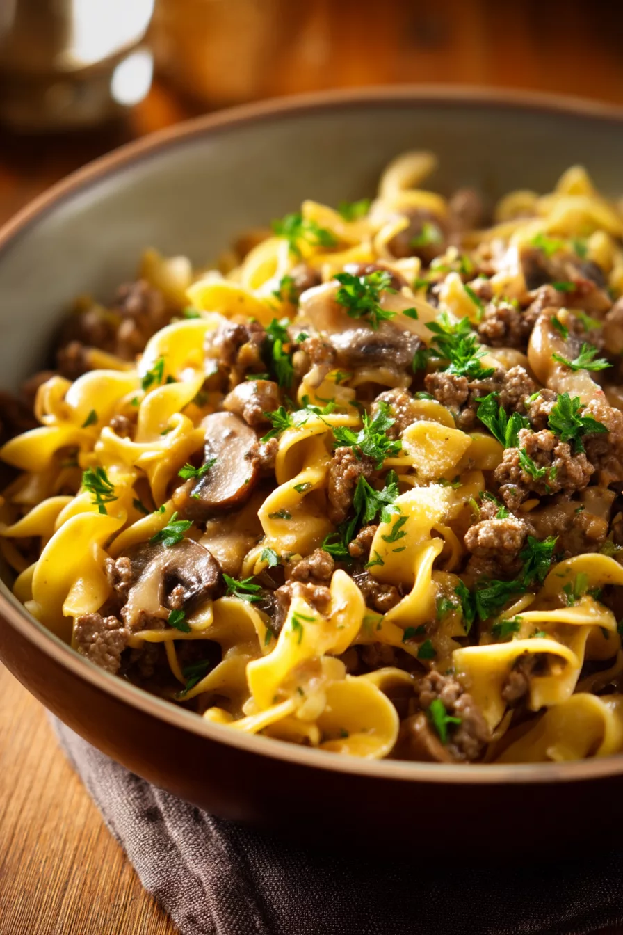 beef stroganoff with ground beef