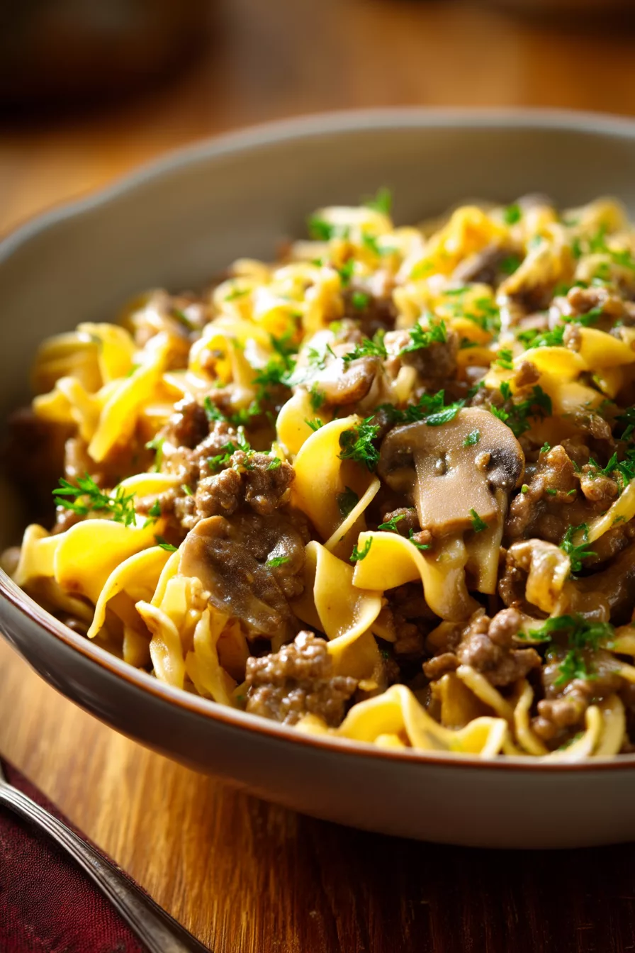 beef stroganoff with ground beef