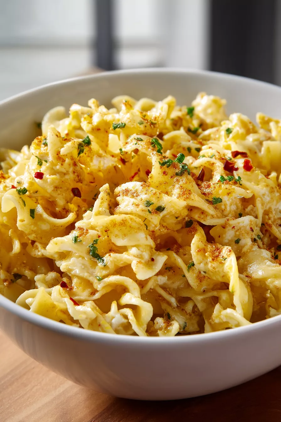 cheesy egg noodles