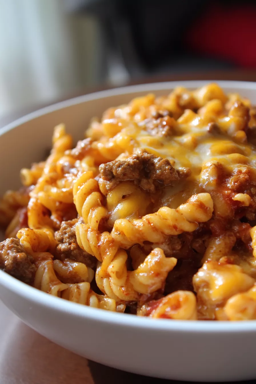 cheesy macaroni and beef