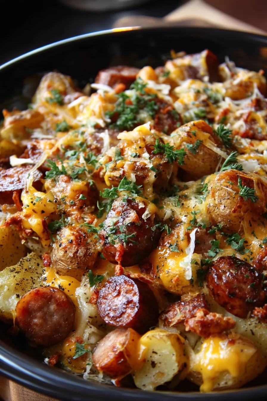 cheesy sausage and potatoes