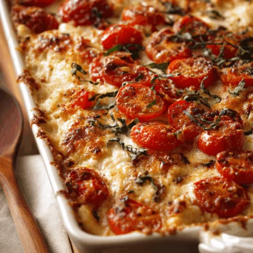cheesy white bean tomato bake