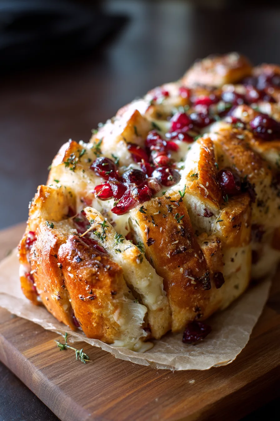 cranberry brie pull apart bread