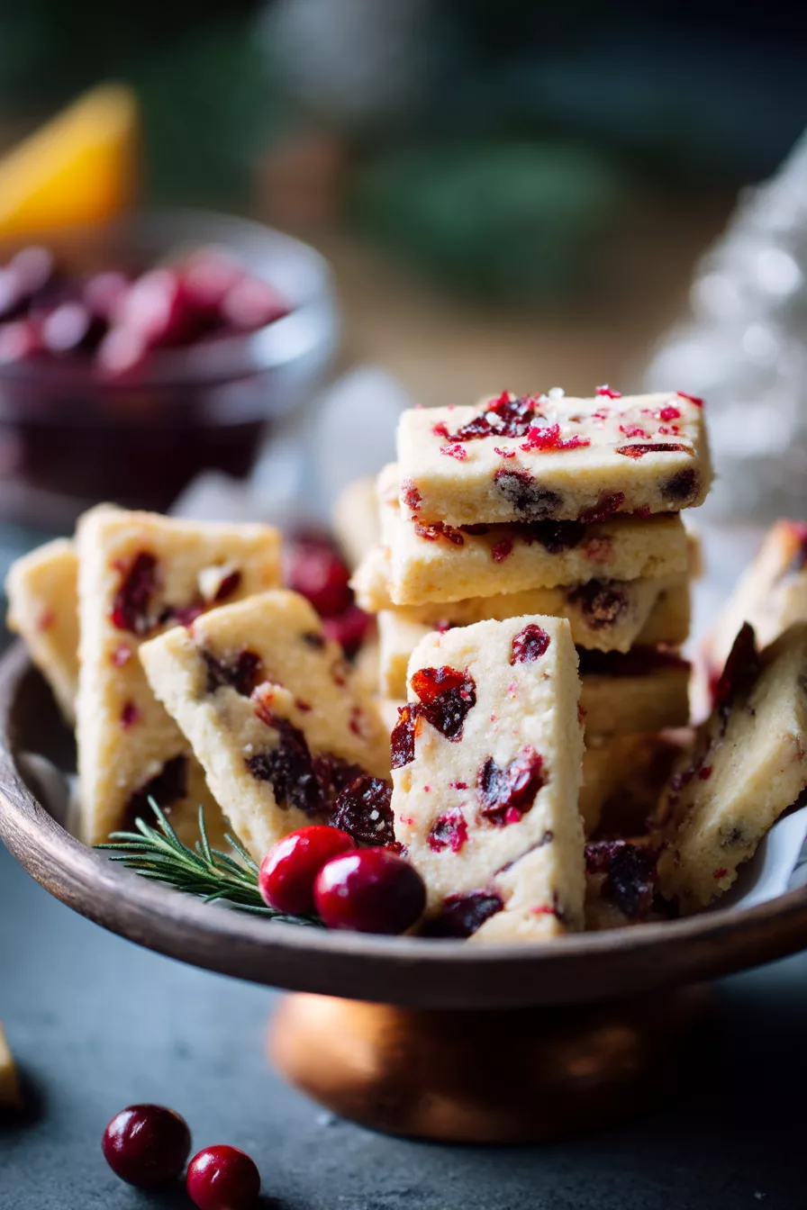 cranberry orange shortbread cookies