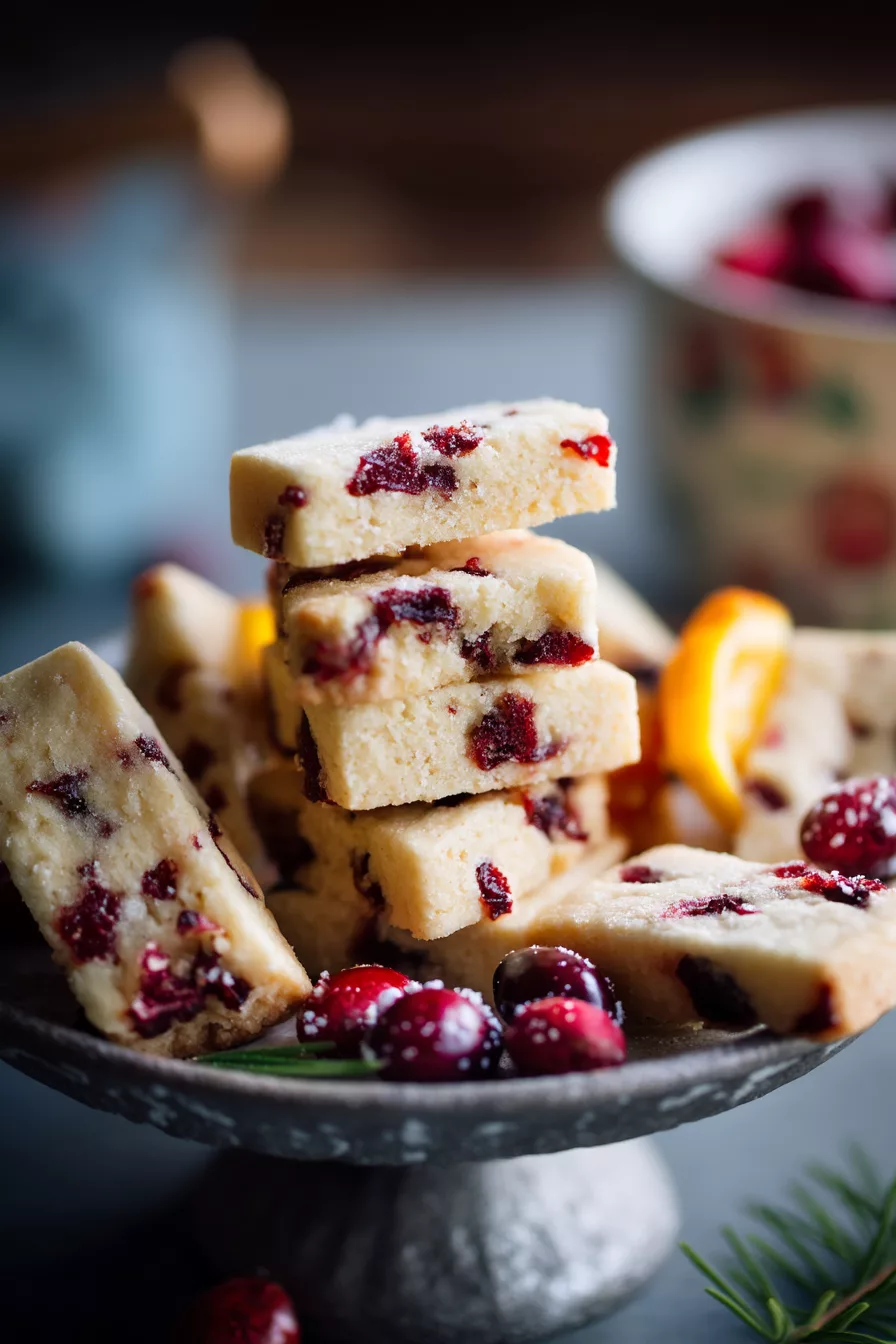 cranberry orange shortbread cookies