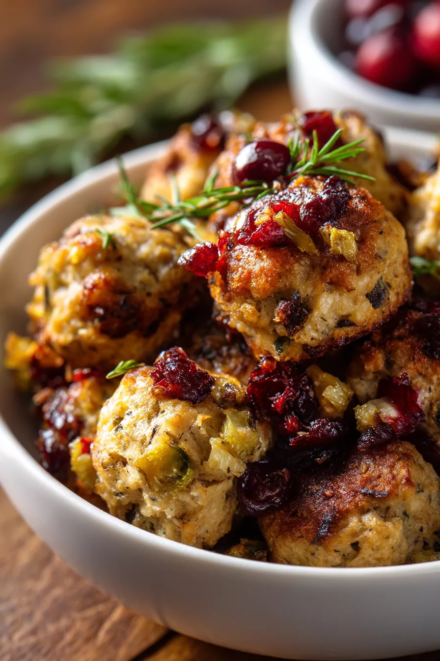 cranberry turkey stuffing balls