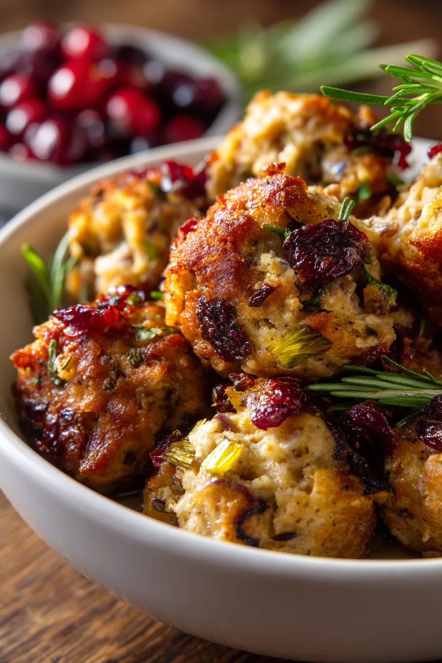 cranberry turkey stuffing balls