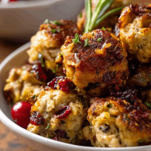 cranberry turkey stuffing balls