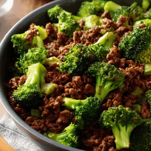 ground beef and broccoli