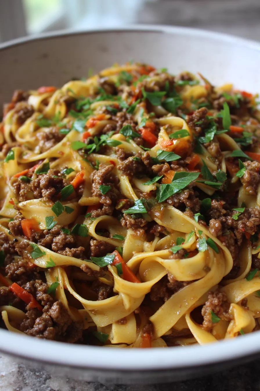 ground beef and noodles