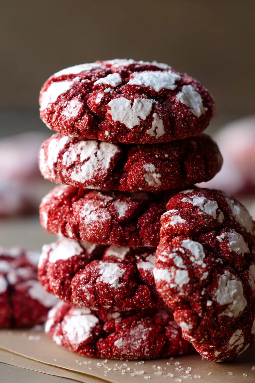 red velvet crinkle cookies