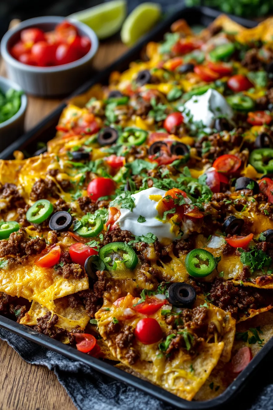 sheet pan nachos ground beef