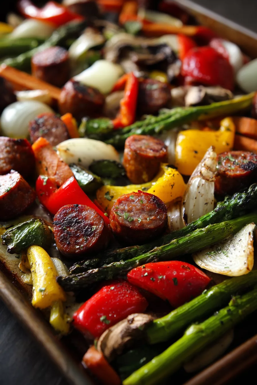 sheet pan sausage and veggies
