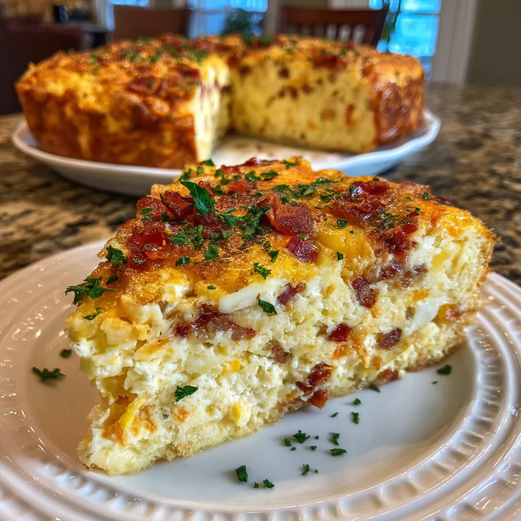 Cheese & Bacon Strata Cake – Breakfast Casserole
