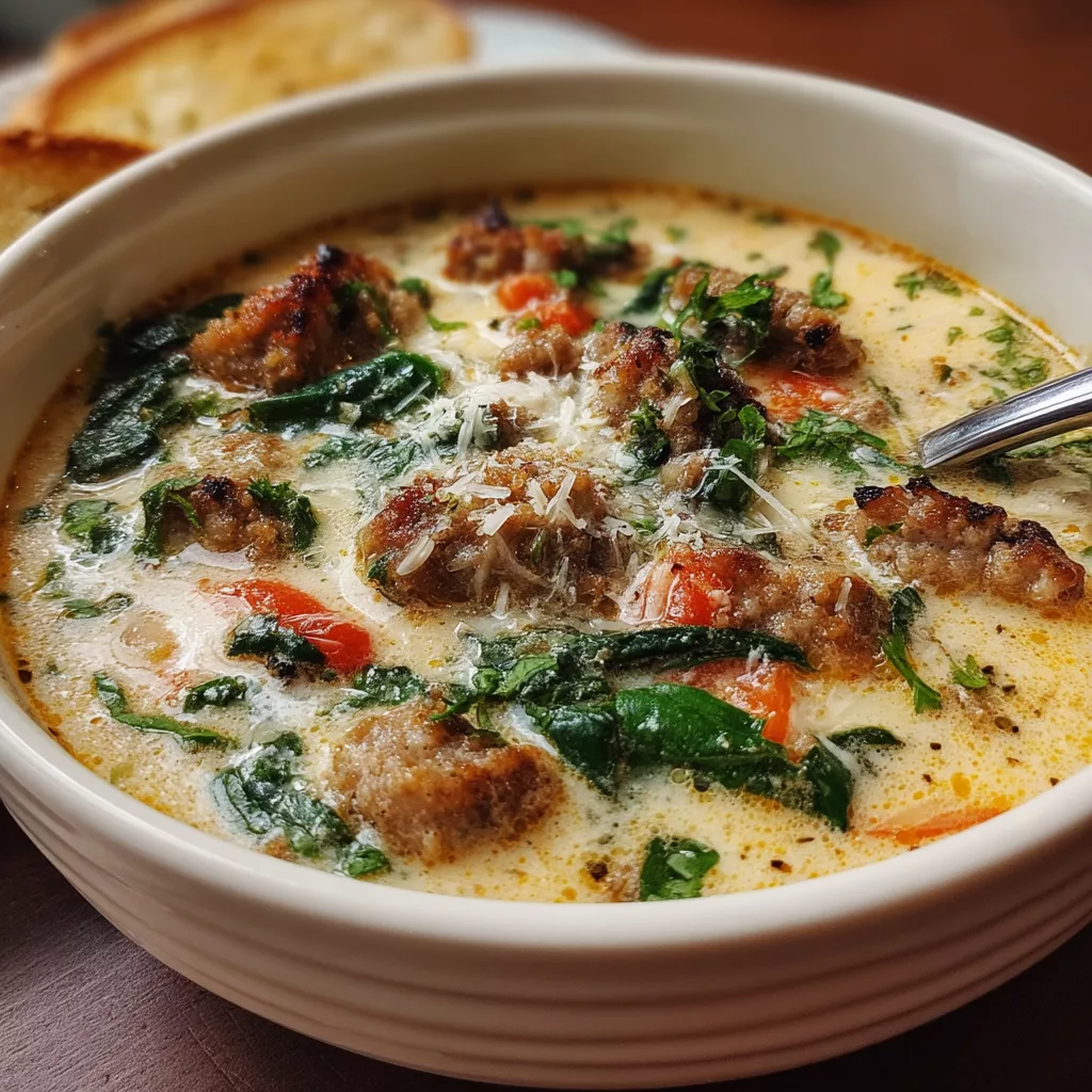 Creamy parmesan italian sausage soup