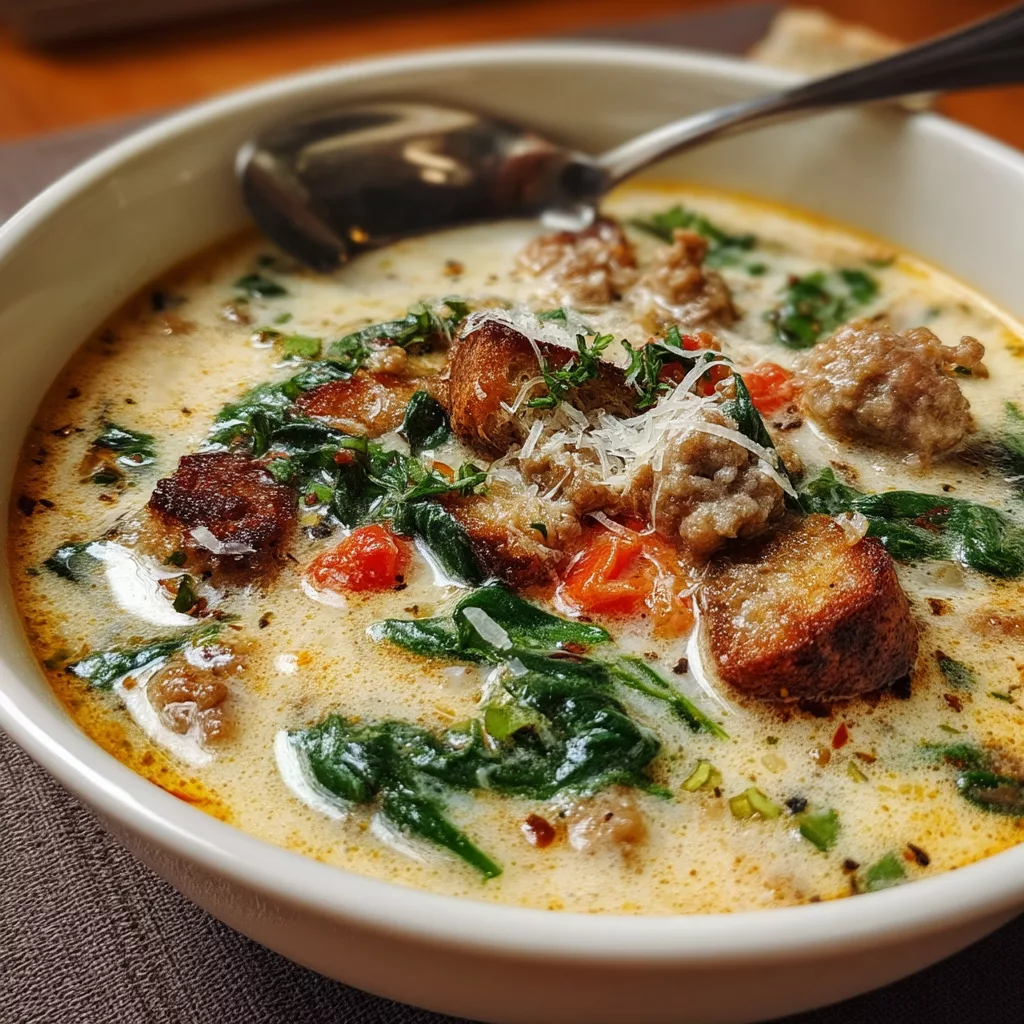 Creamy parmesan italian sausage soup
