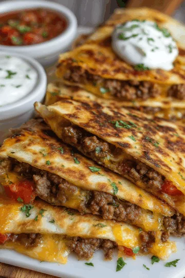 Easy Ground Beef Quesadillas