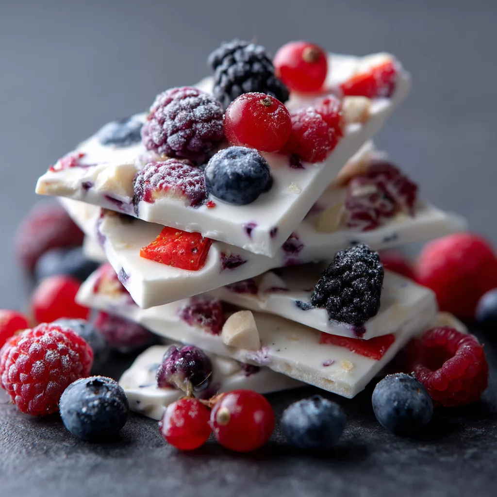 Frozen Yogurt Bark with Berries
