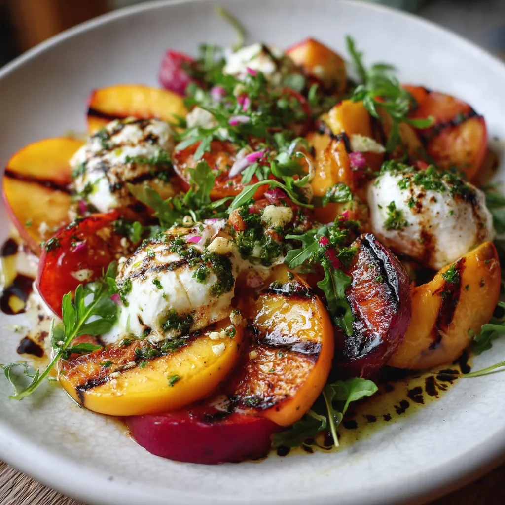 Grilled Peach Burrata Salad