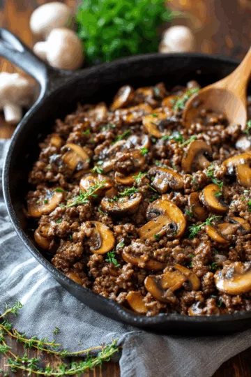 Ground Beef and Mushroom Skillet Recipe