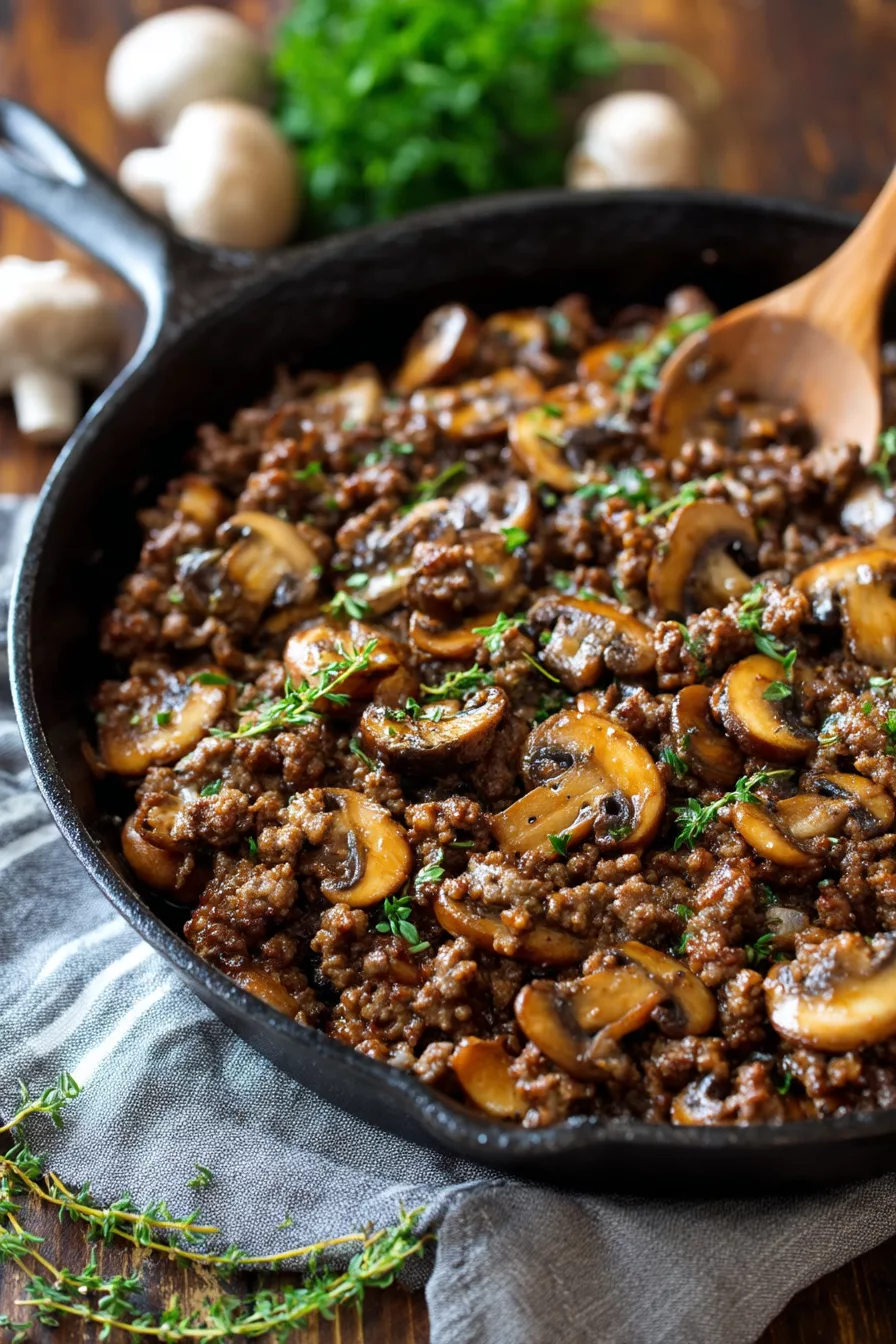 Ground Beef and Mushroom Skillet Recipe