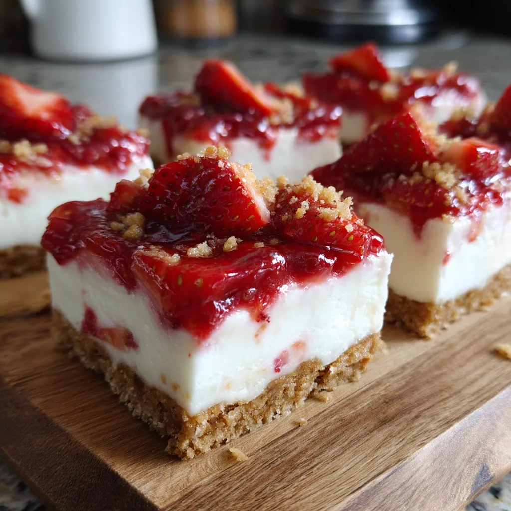 No-Bake Strawberry Cheesecake Bars