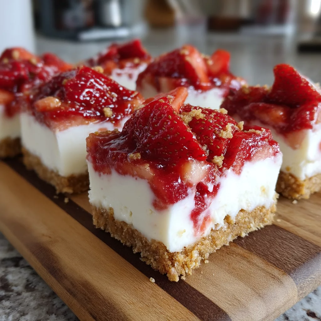 No-Bake Strawberry Cheesecake Bars
