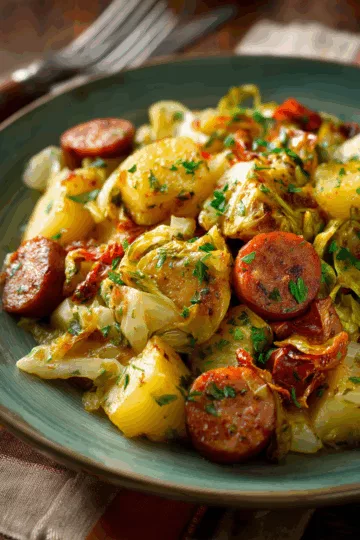 cabbage potatoes and sausage