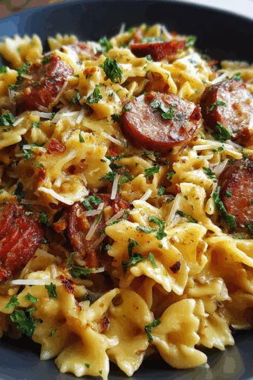 cheesy kielbasa pasta