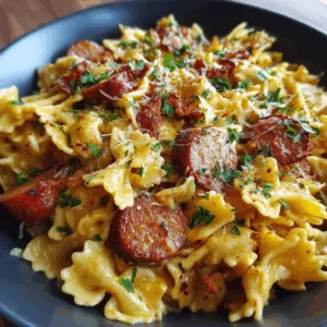cheesy kielbasa pasta