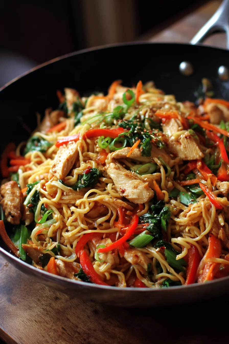 chicken stir fry with noodles