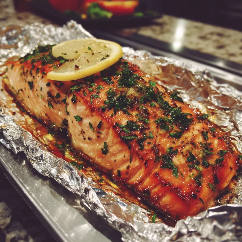 grilled salmon in foil