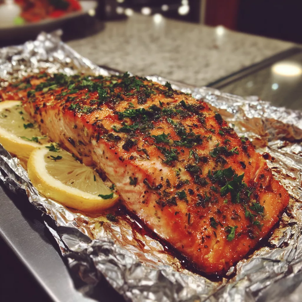 grilled salmon in foil