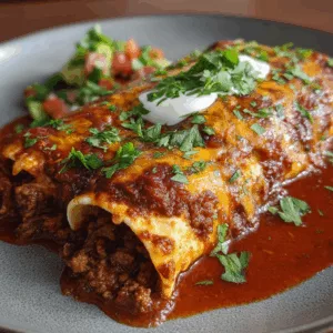ground beef enchiladas with red sauce