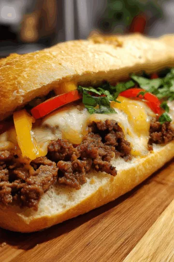 ground beef philly cheese steak