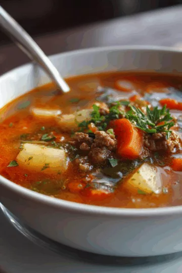 vegetable soup with ground beef