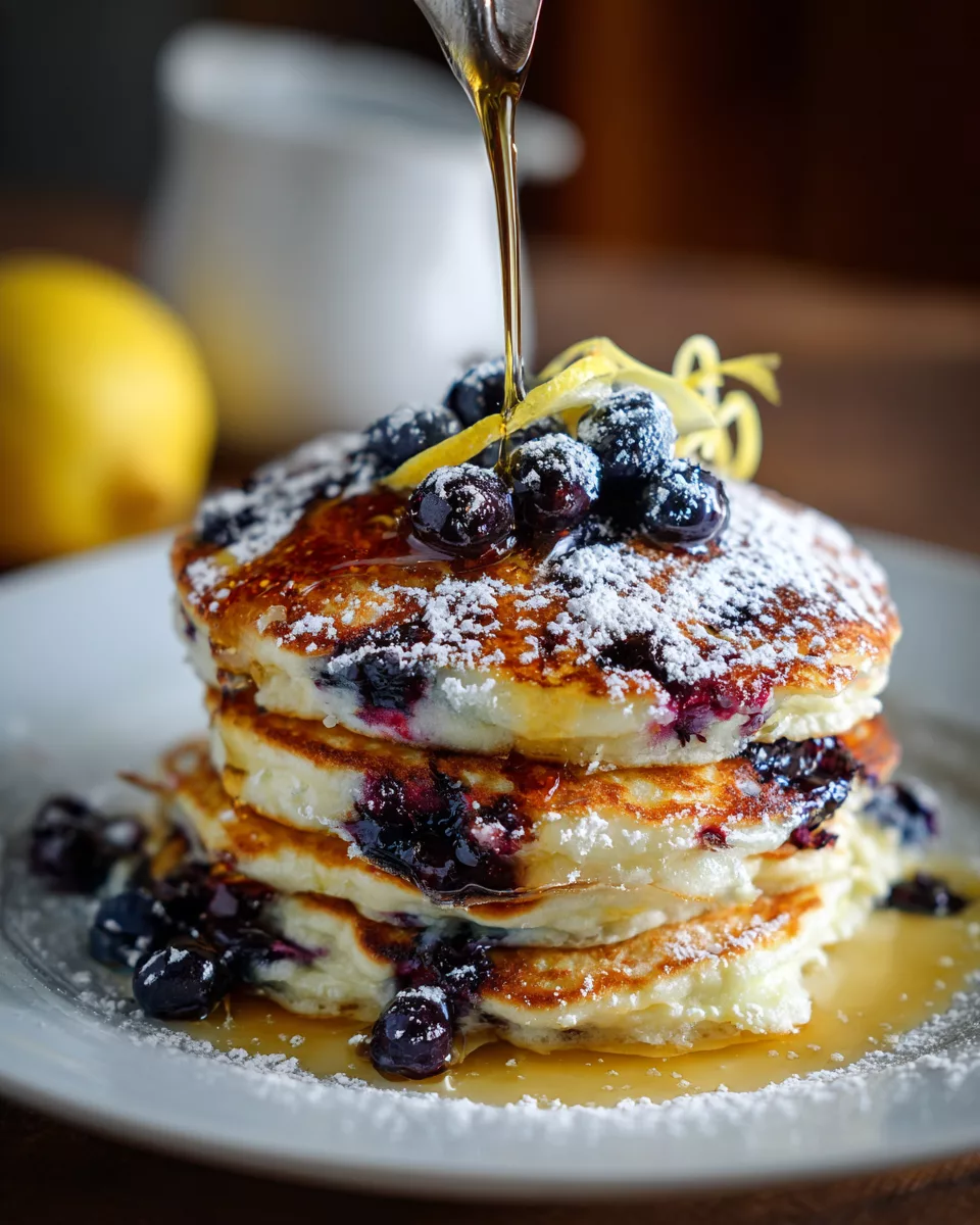 Blueberry lemon ricotta pancakes