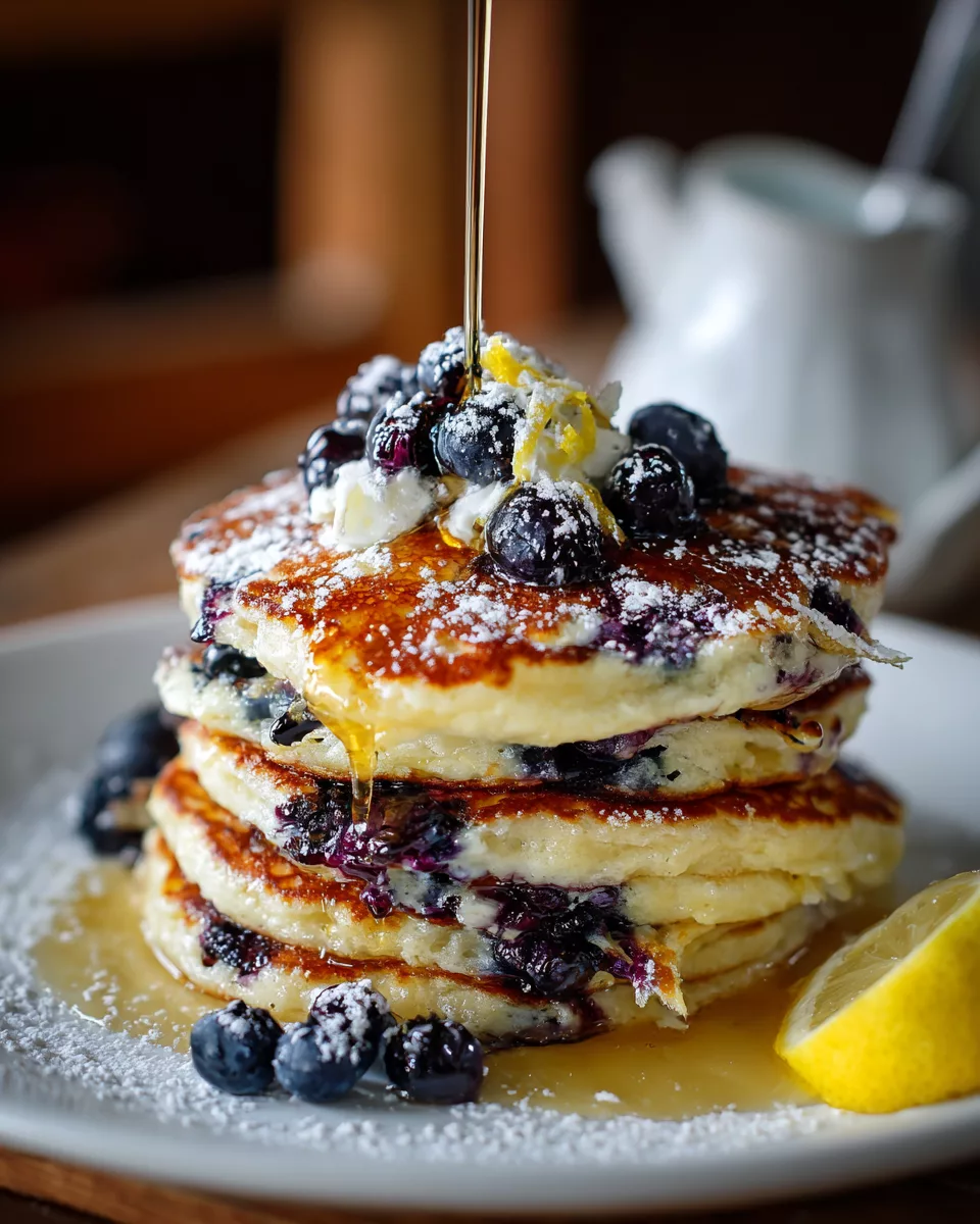 Blueberry lemon ricotta pancakes