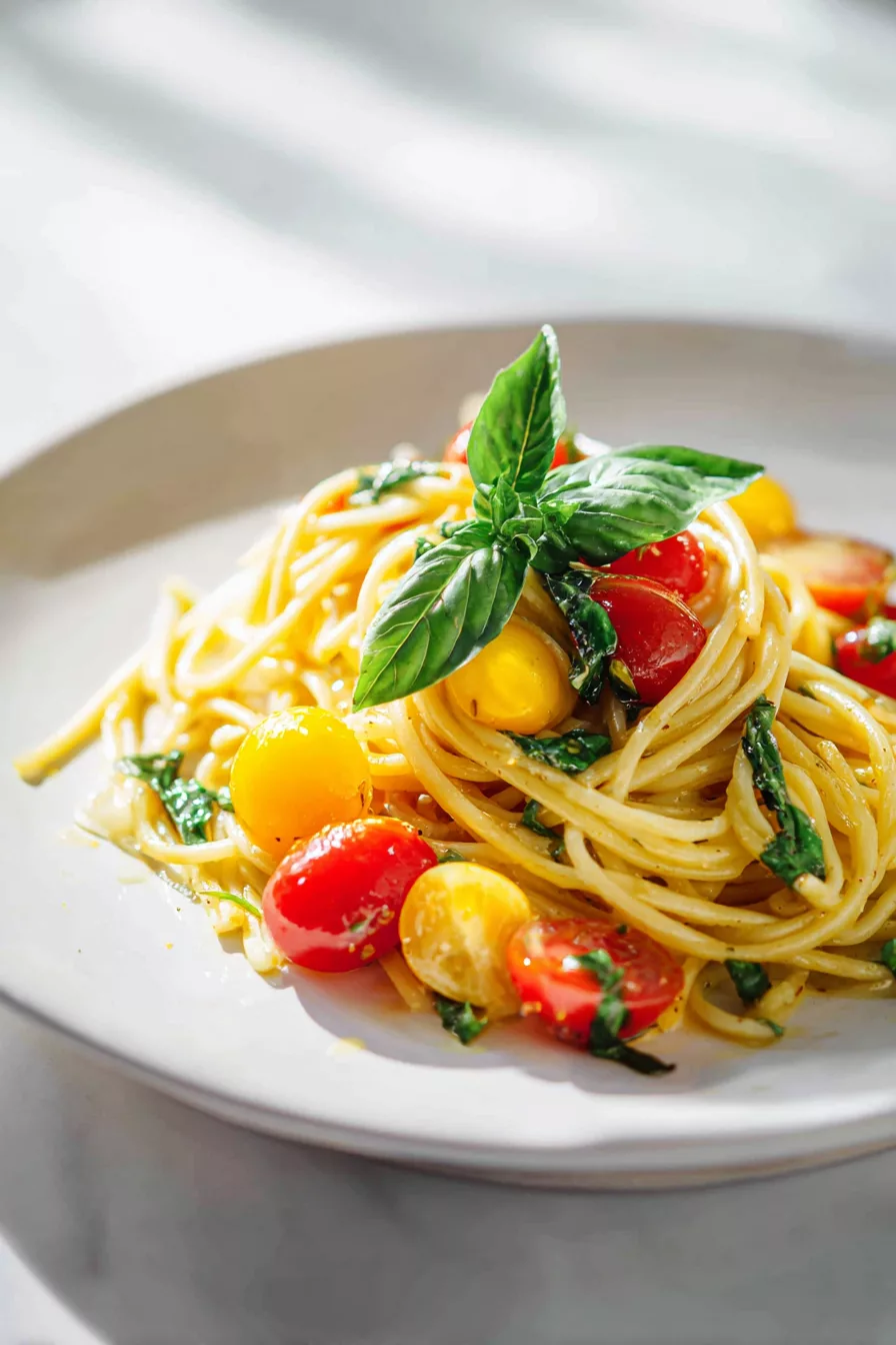 Chilled Lemon Basil Pasta