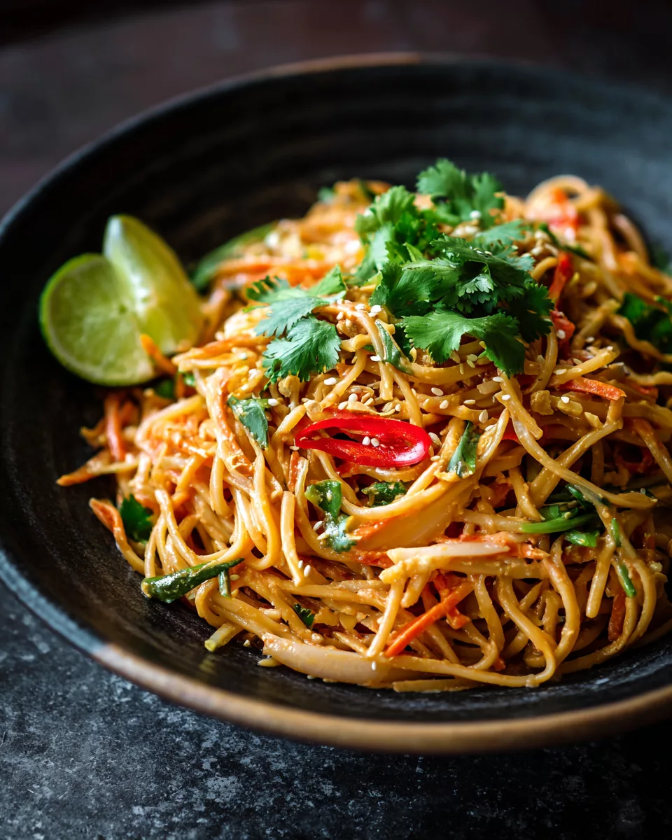Cold Thai peanut noodles
