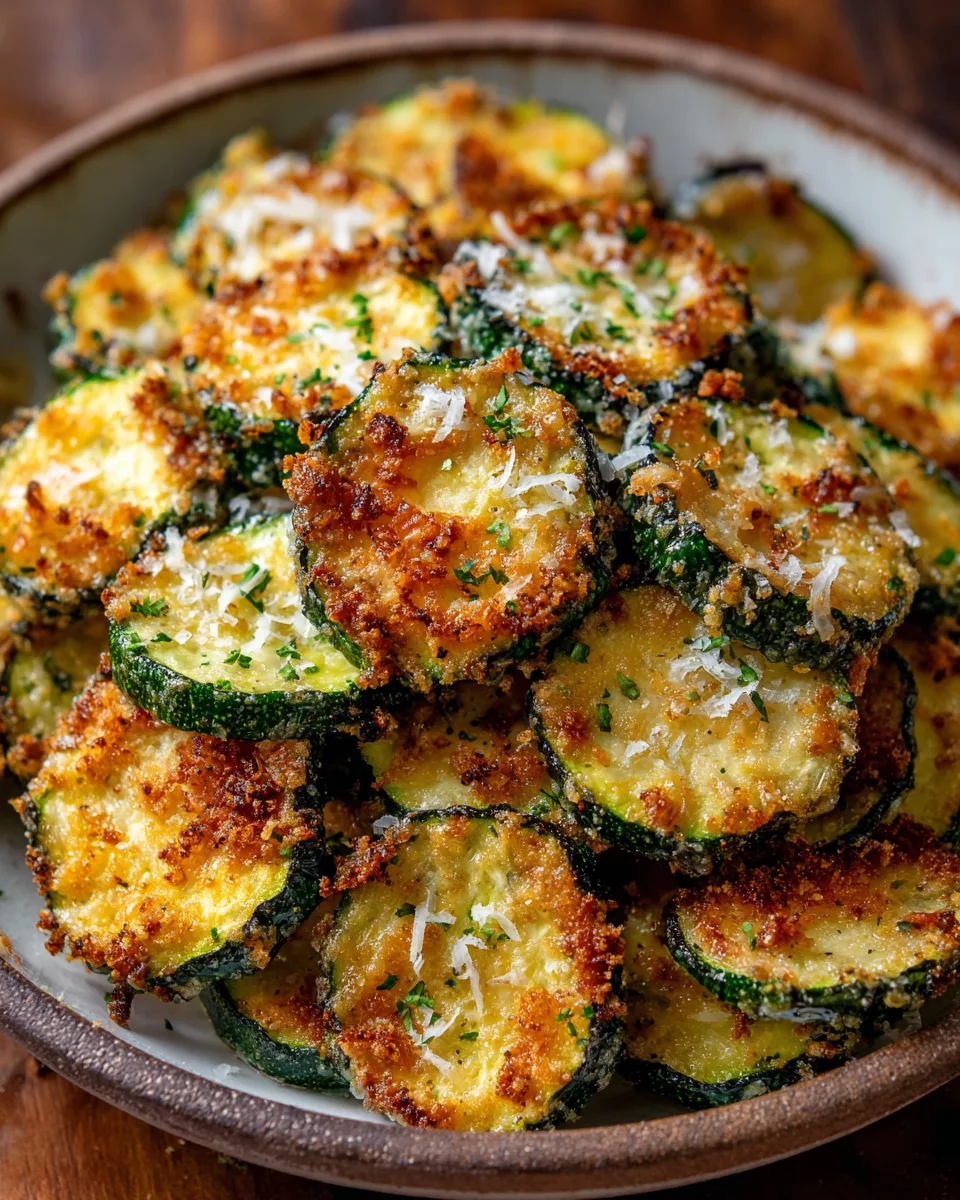 Crispy air fryer zucchini chips with parmesan