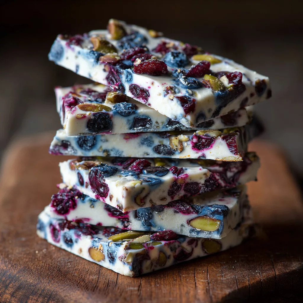 Frozen Yogurt Blueberry Bark