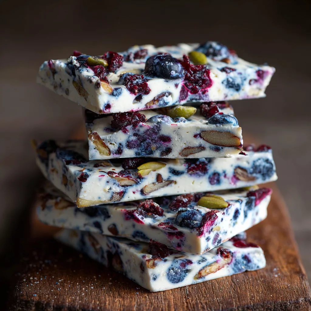 Frozen Yogurt Blueberry Bark