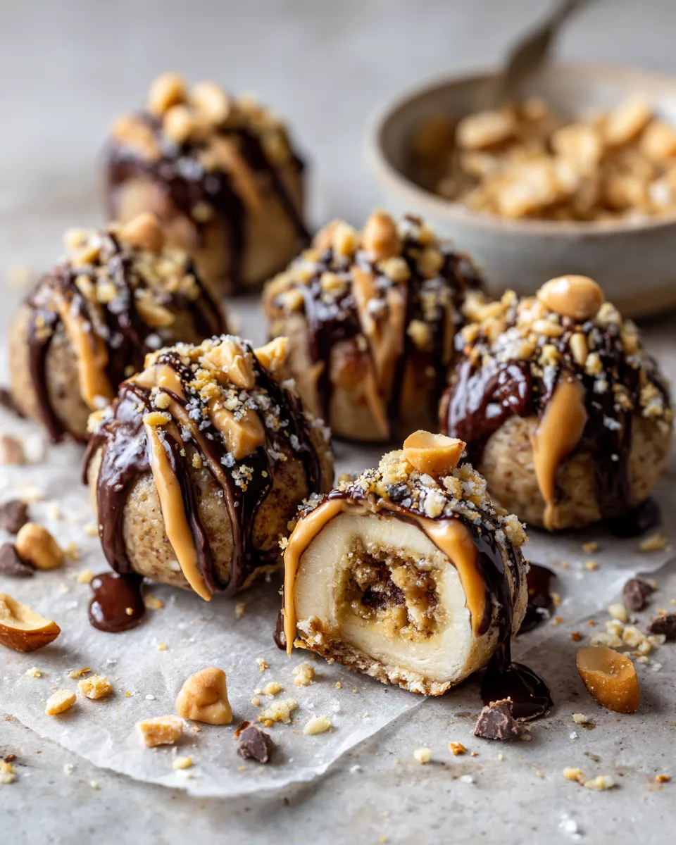 Frozen banana peanut butter bites