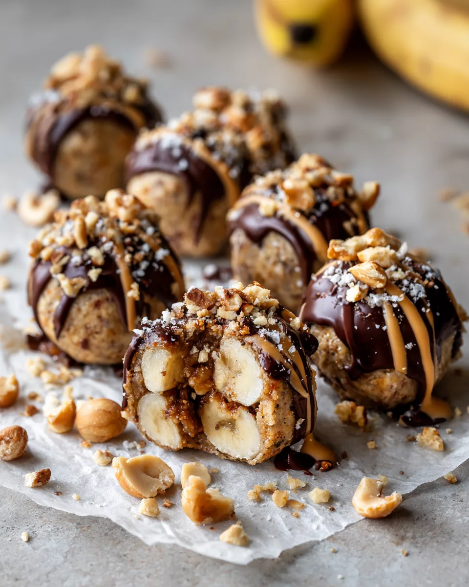 Frozen banana peanut butter bites