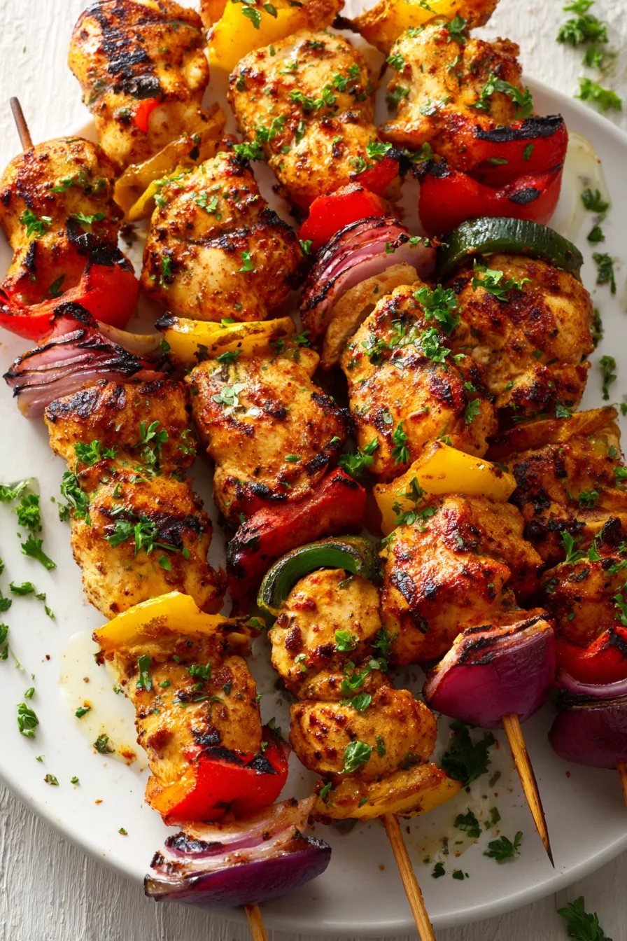 Grilled chicken kabobs