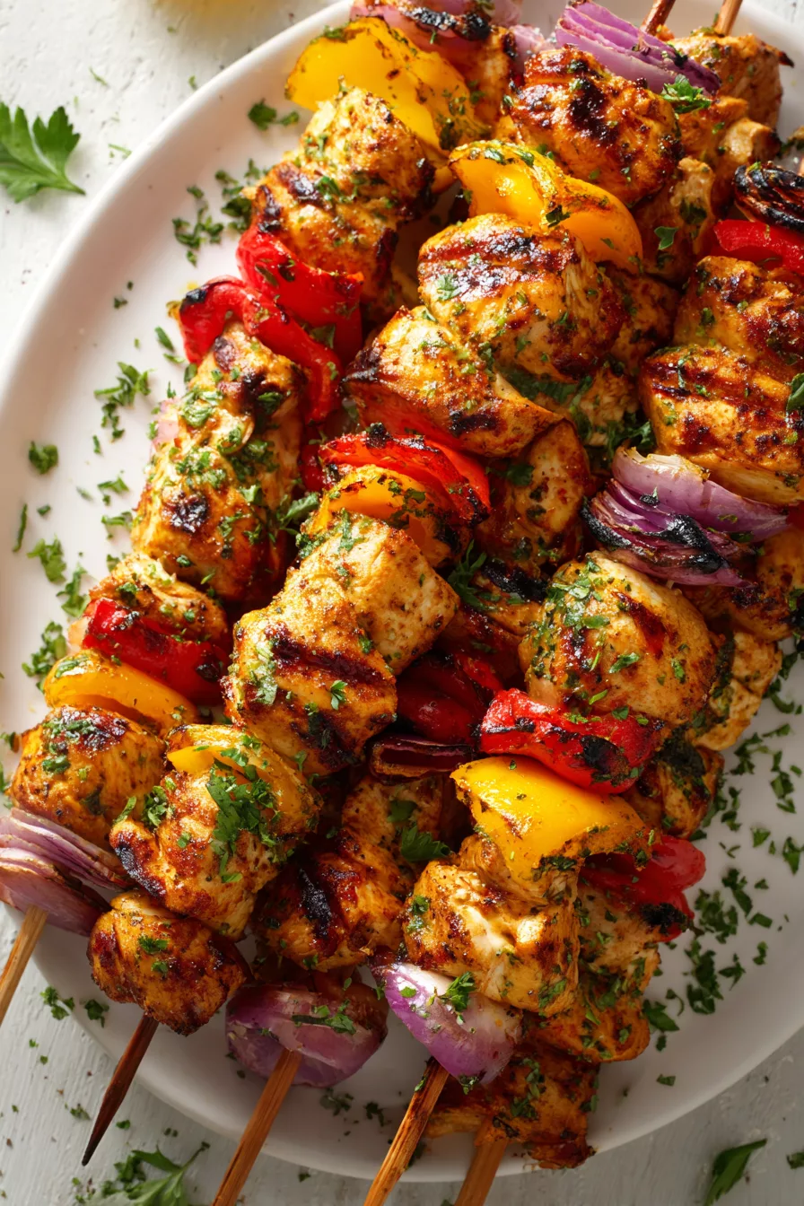 Grilled chicken kabobs