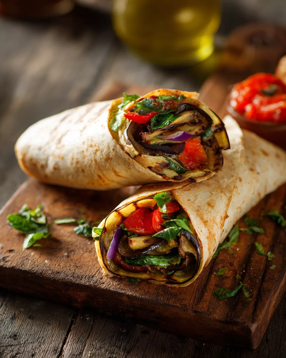 Grilled eggplant wrap