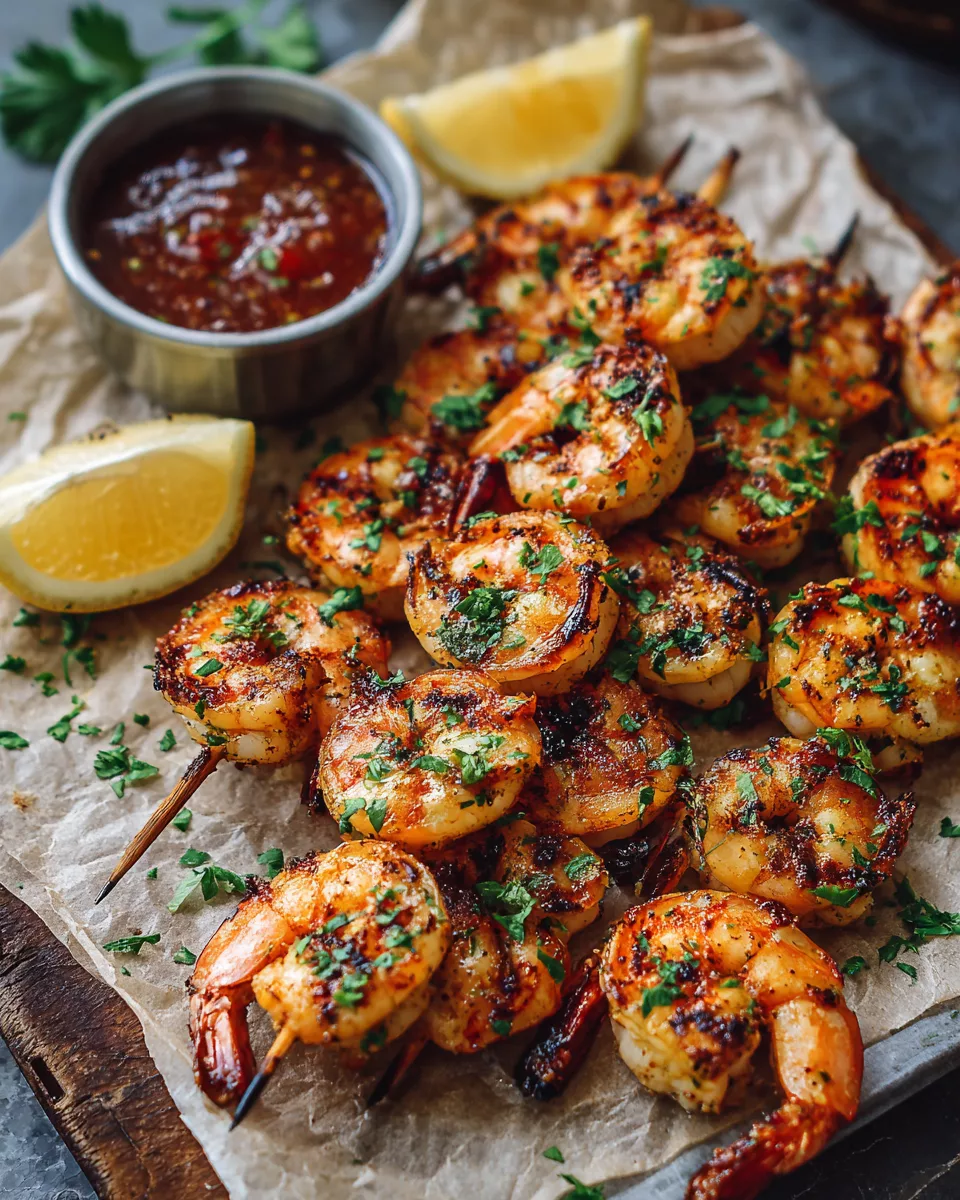 Grilled shrimp skewers